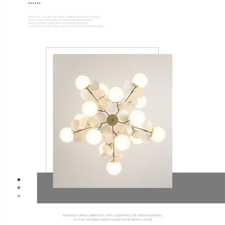 Modern Chandelier Grape Design Glass Pendant Light Indoor LED Nordic Light For Living Room Dining Hall Hotel Kitchen Island Lamp