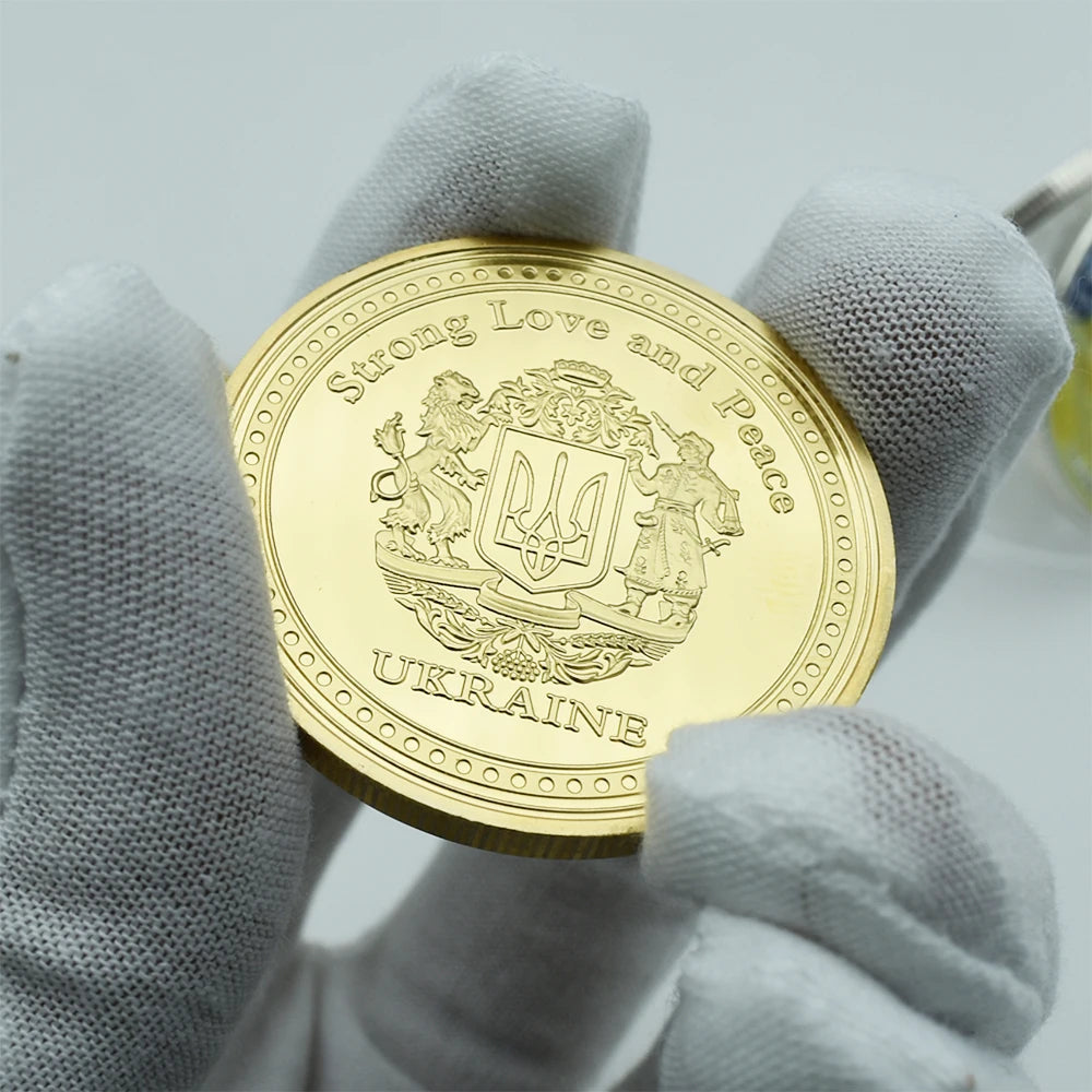 2022 Ukrainian Presidential Challenge Coin Zelensky War Coin Embossed Three-dimensional Commemorative Coin Collection Gift