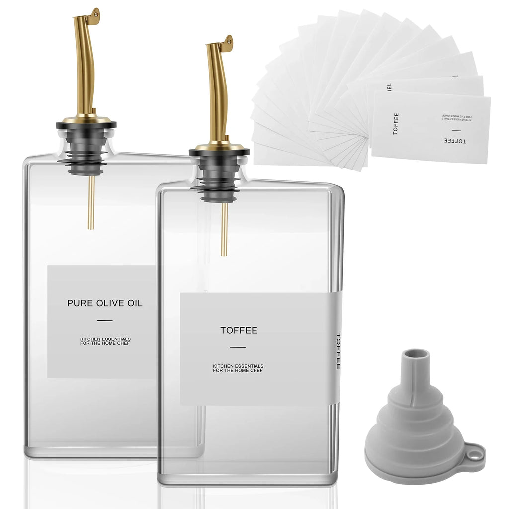 2Pcs Glass Olive Oil Dispenser Bottle 350ML Seasoning Vinegar Bottle Condiment Container Cooking Oil Dispenser Kitchen Supplies