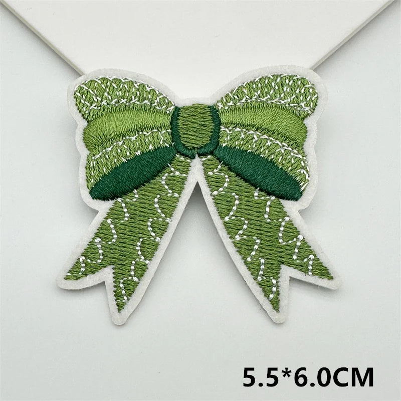Cartoon Embroidery Sticker Decorative Ironing Sticker Sewing DIY Pink Bowknot Clothing Shoes Hat Bag Patch