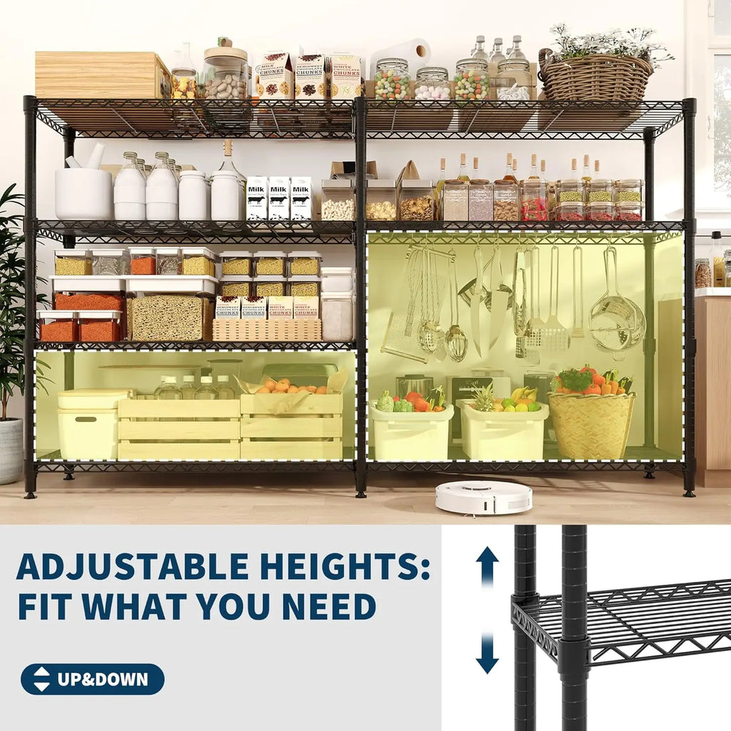 Heavy Duty Storage Shelves Tiers Metal Shelving Unit Adjustable