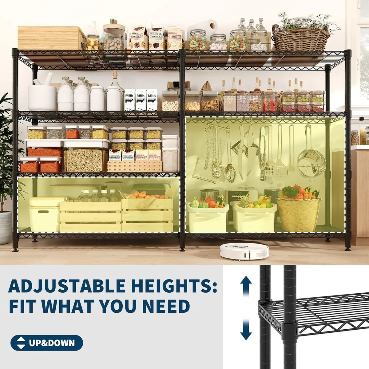 Heavy Duty Storage Shelves Tiers Metal Shelving Unit Adjustable