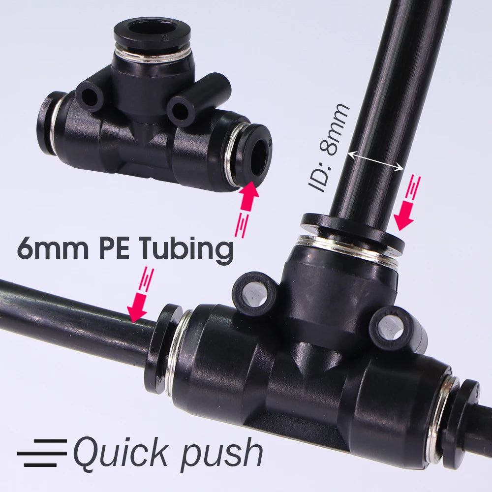 5-30m 1/4" 4/6mm Garden Misting Cooling System 360° Free-bend Misting Nozzle Adjustable Atomizer Sprayer Outdoor Watering Kits