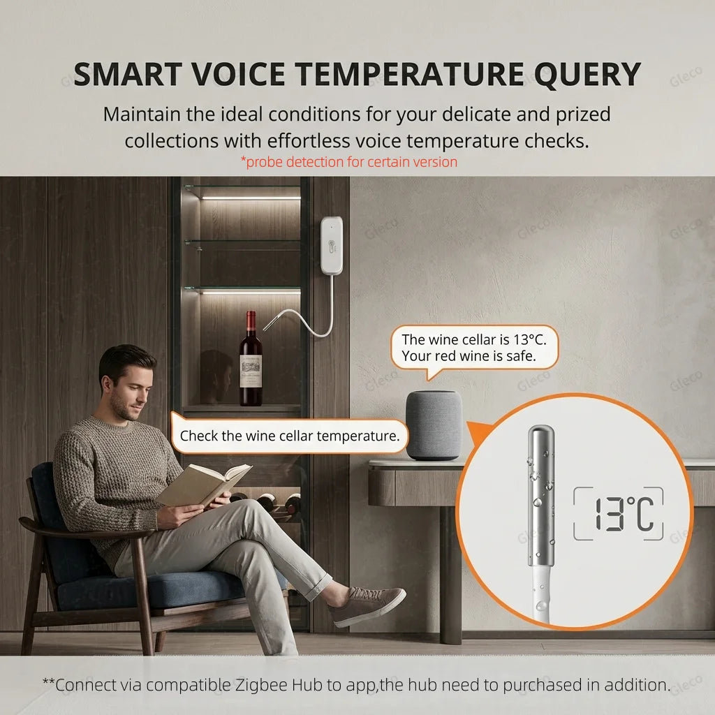 Zigbee/Wifi Temperature Humidity Sensor Probe Thermometer Smart Home Automation