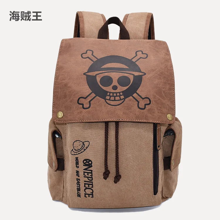 Cartoon Animation AttackonTitan ONEPIECE NARUTO Large Capacity Canvas Backpack