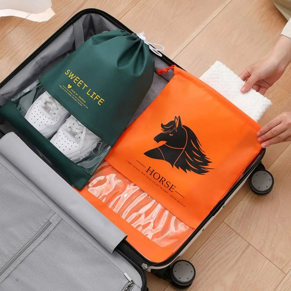 Dust-Proof Shoes Storage Bags Moisture-proof Transparent Drawstring Bag Non-Woven