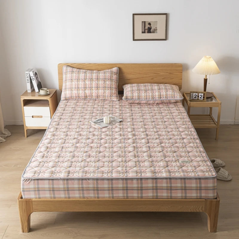 A-Class Pre-Washed Cotton Mattress Protector Cover - Ultra Soft, Antibacterial, Hypoallergenic for a Serene Sleep Experience