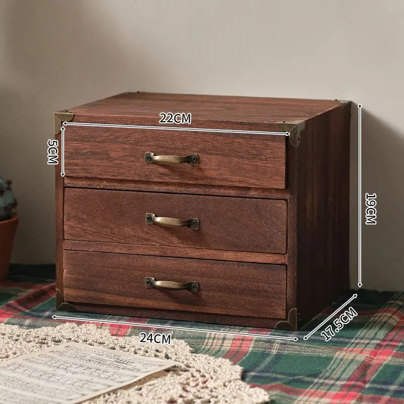 Household storage cabinet multi-layer solid wood storage cabinet wall-side large-capacity storage drawer type organizer kitchen