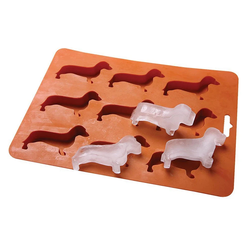 Creative Silicone Dachshund Puppy Shaped Ice Cube Chocolate Cookie Mold DIY Home Ice Tray Kitchen Tools silicone mold gadgets
