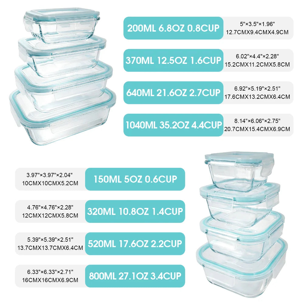 Glass Food Storage Containers, 24-Piece Set