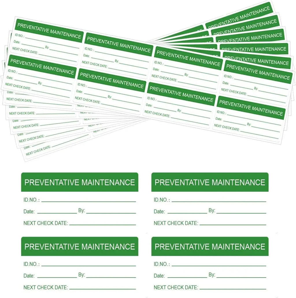 Preventive Maintenance Sticker 1x2 inch Check Safety Label, Press/Date/Next Label with Transparent Flap 180 Pcs