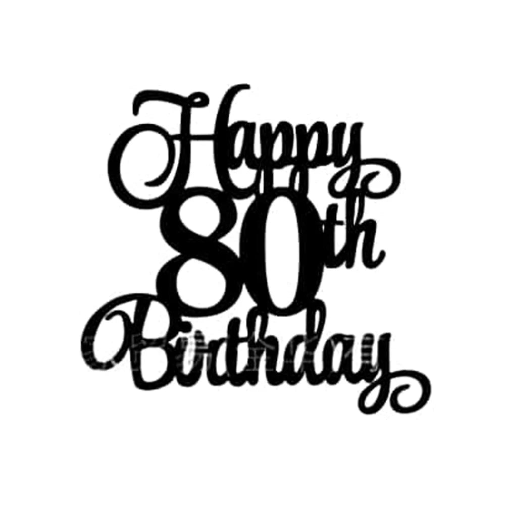 1 pcs Personalised Age Cake Topper Cupcake Flag Happy Birthday Glitter 30th 40th 50th 60th 70th 80th 90th Decor Adult Kids