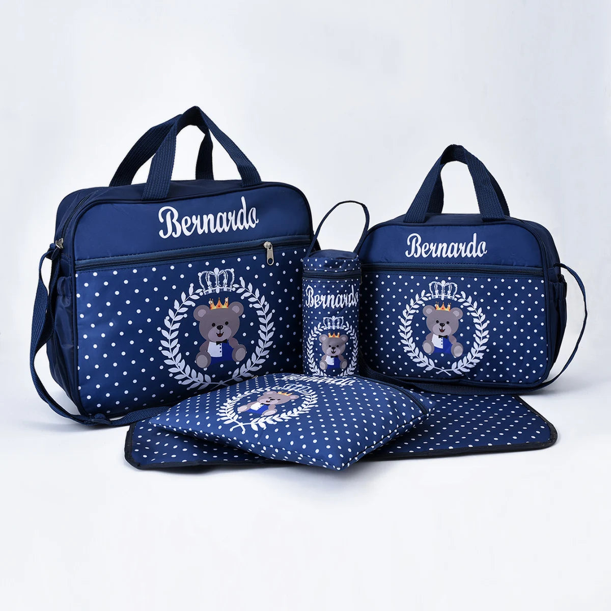 Mommy Bag Five Piece Bag Fashion Print Bears Multifunctional