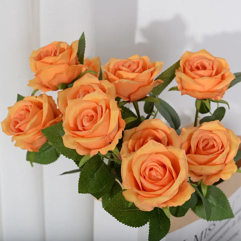 3/5/10/20pcs Silk Artificial Roses Flowers Bouquet Beautiful Fake Roses for Wedding Home Decor Fake Flowers Valentine's Day Gift