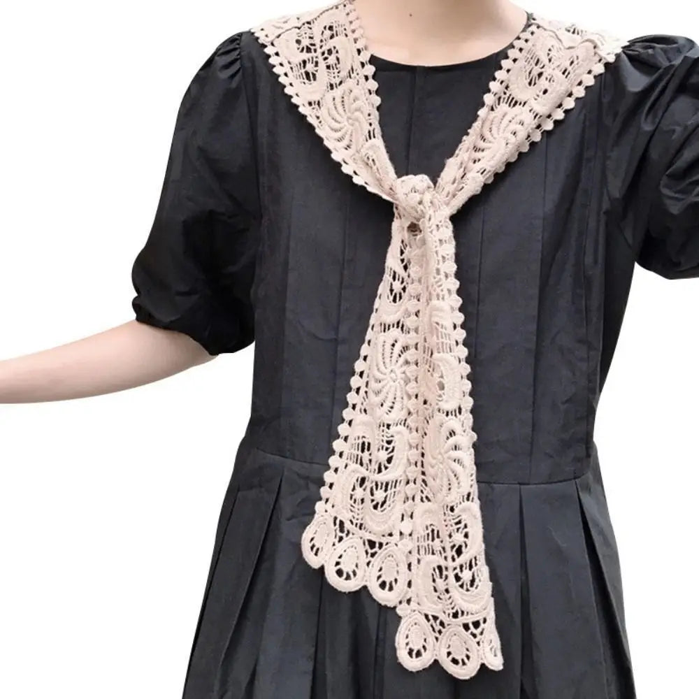 Solid Color Knitted Shawl High-quality Women Ladies Casual Fake Collar Summer Female Scarf
