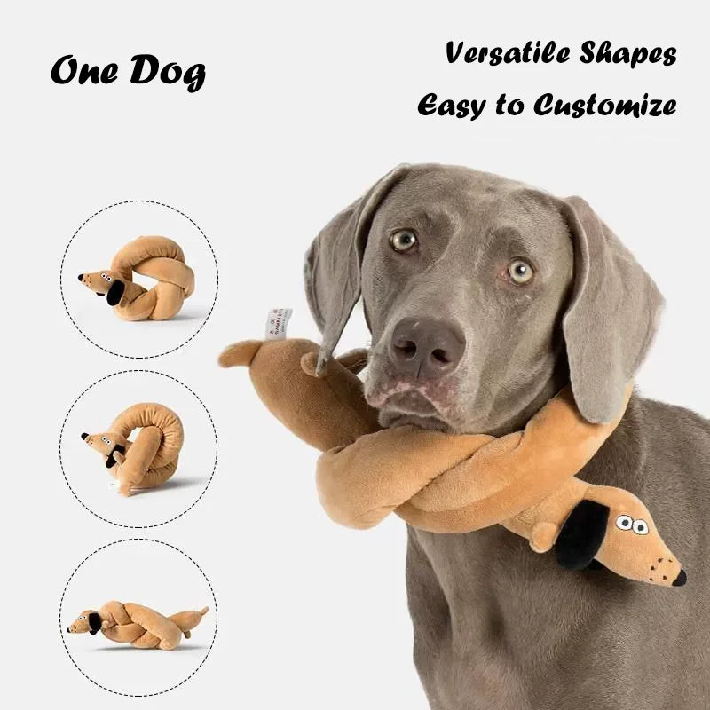Sausage Dog Plush Toy Long Body Squeaky Dachshund Stuffed Doll Soft Puppy Play Toy For Kids Pet Home Sofa Bedroom Decor Gift