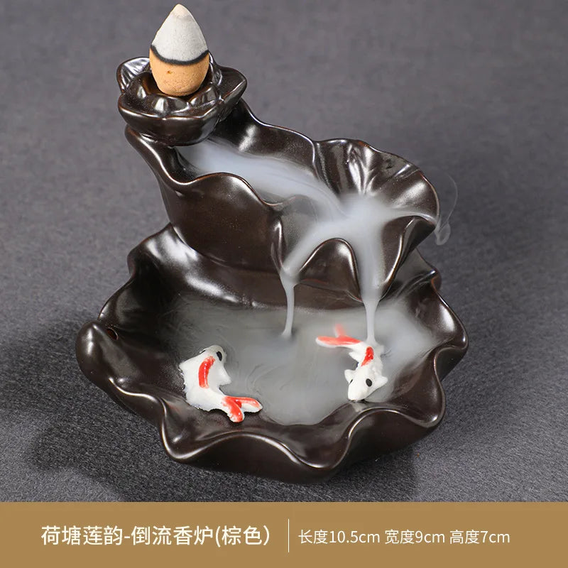Creative Home Decor Backflow Stick Incense Burner Ceramic Censer Home Decoration Use In Home Teahouse Zen Yoga Decor Ornament