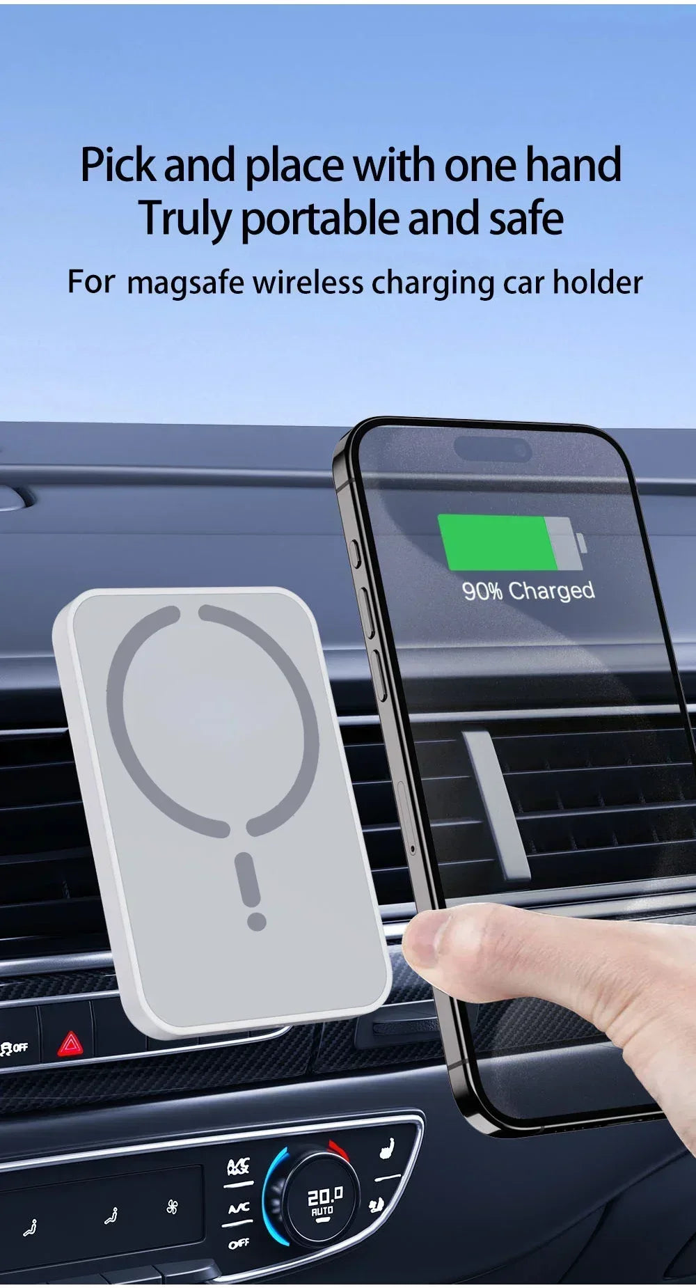 30W Car Magnetic Wireless Charger Air Vent GPS Phone Holder Stand For Magsafe iPhone 17 16 15 14 13 12 Pro Max Fast Charging
