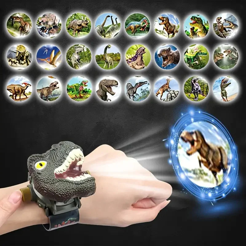 Jurassic Dinosaur Projection Flip Watch with 24 Patterns