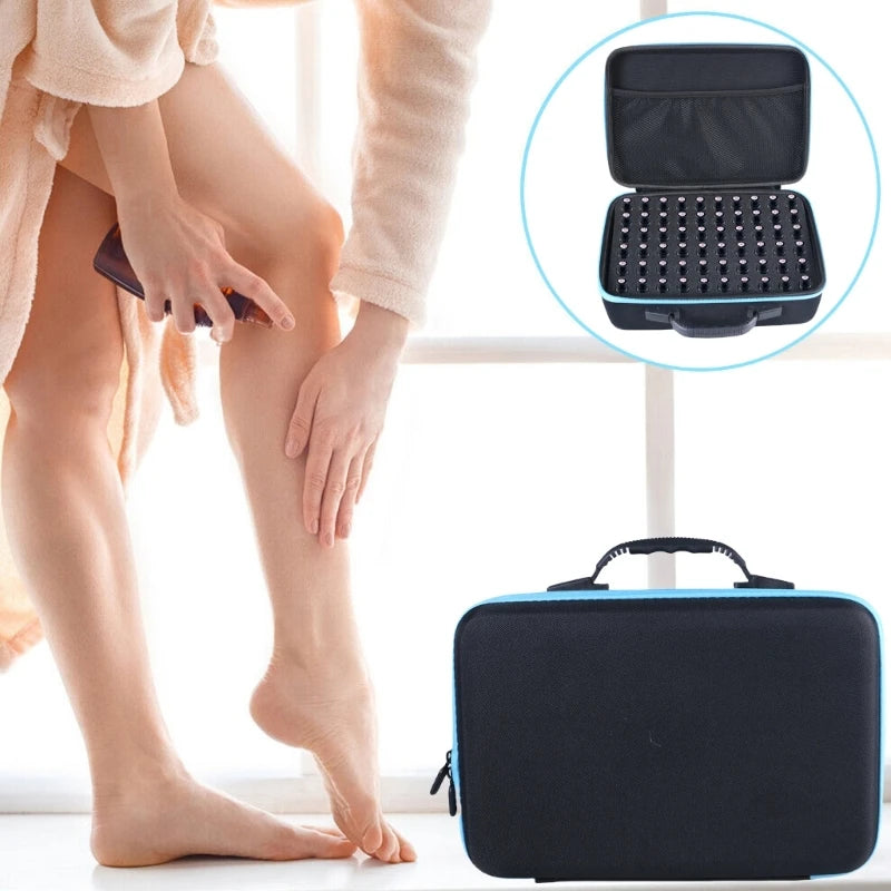Sleek Essential Oil Storage Bag 120 Girds Storage For 5-10ML Bottles Sturdy EVA Travel Case For Home Travel Presentations