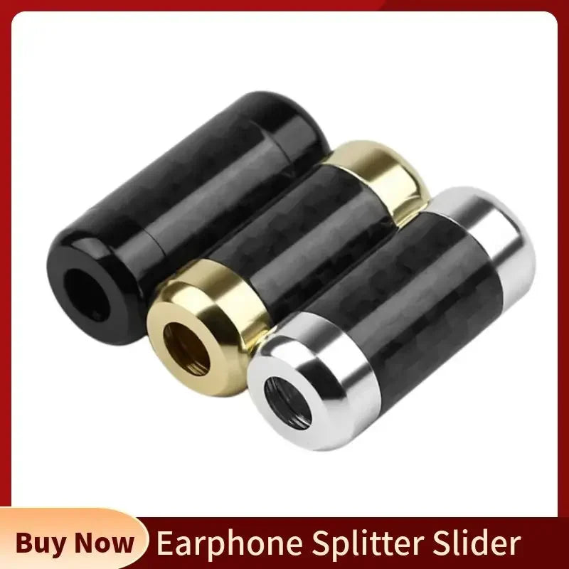 Earphone Splitter Slider DIY Connector Audio Cable Carbon Fiber
