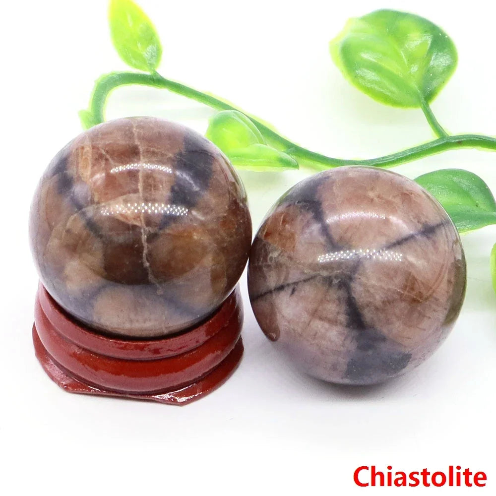 30MM Crystal Ball Natural Reiki Healing Quartz Stone Globe Energy Gemstone Fengshui Sphere Wicca Chakra Massage Home Decor Gifts