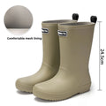 Fashionable Women's Mid-Calf Rain Boots Waterproof Slip-Resistant Outdoor Shoes