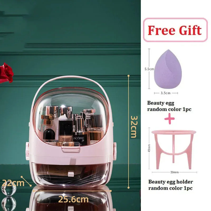 Cosmetic Storage Box Home Large Capacity Desktop Dustproof Dressing Table Lipstick Skin Care Luxury Storage Box Makeup Organizer