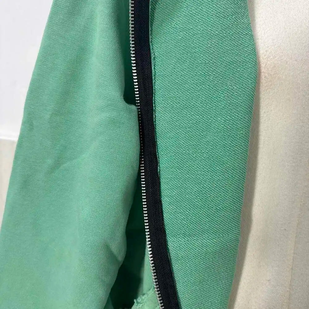PFNW American Washed Vintage Zipper Cardigan Hooded Sweatshirt Loose Causal Men's Trendy Outerwear Oversized Tops New 28W5522