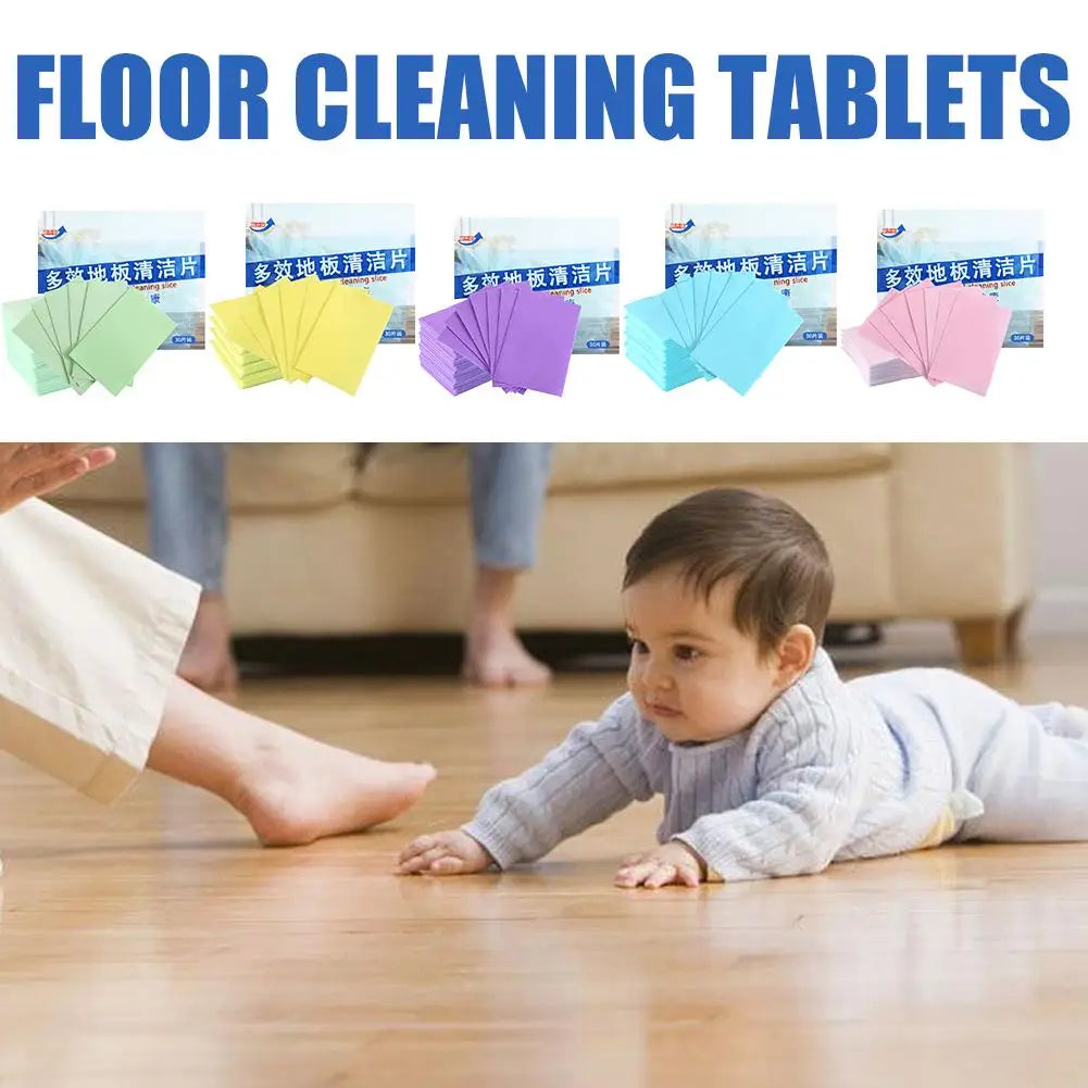 30pcs Water Soluble Floor Cleaning  Sheet Mopping The Floor Wiping For Wooden Floor Tiles Toilet Household Cleaning