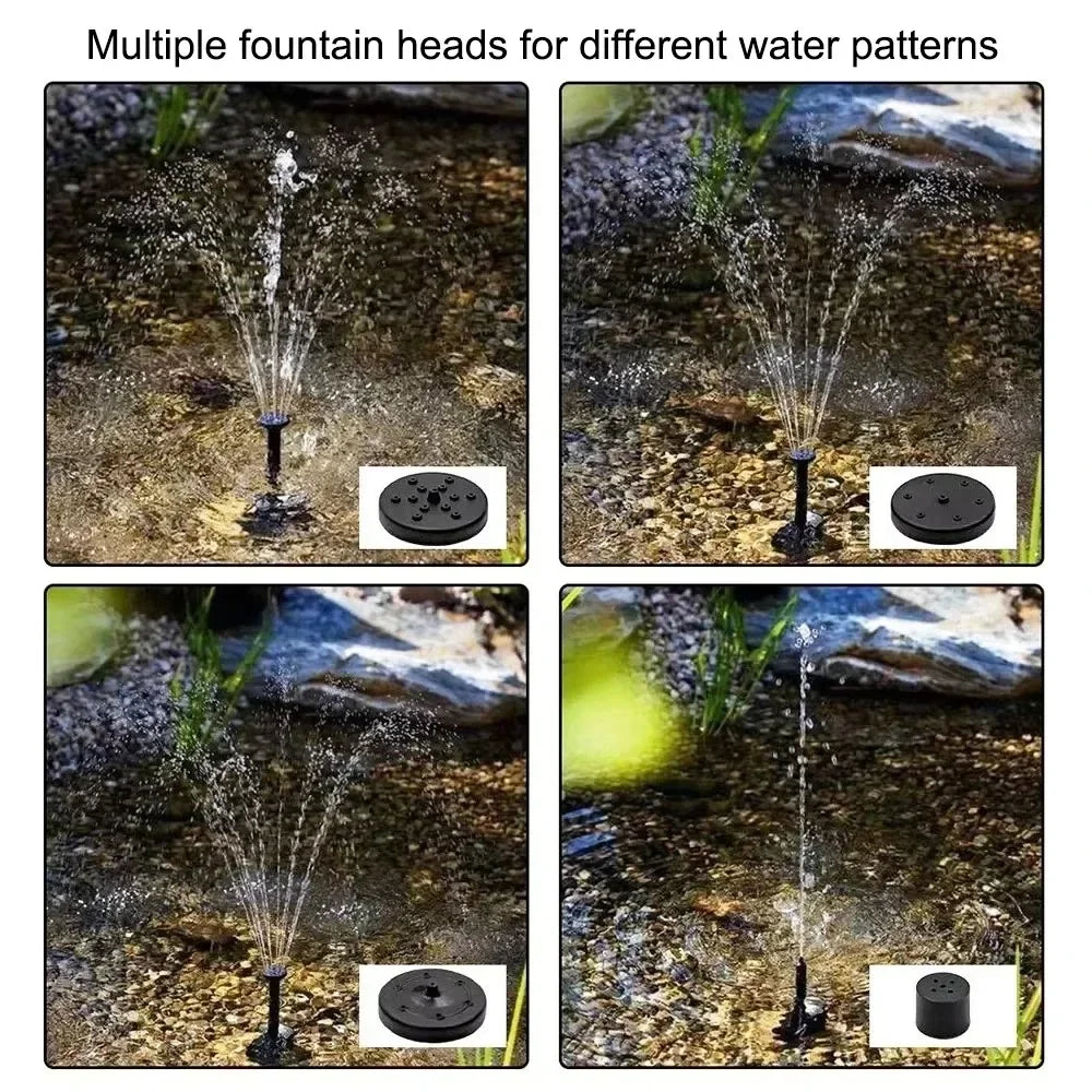 Solar - Powered Water Pump for 11/15.5cm Water Fountains: 8 - Nozzle Outdoor Watering Set