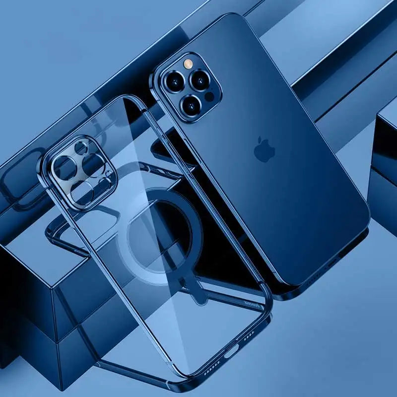 Luxury Plating Silicone Magnet Case For iPhone 14 13 12 11 Pro Max 12 13Mini Wireless Charger Magsafing Electroplate Soft Covers