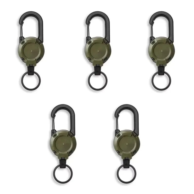Retractable Heavy Duty Pull Reel Carabiner Strong Steel Wire