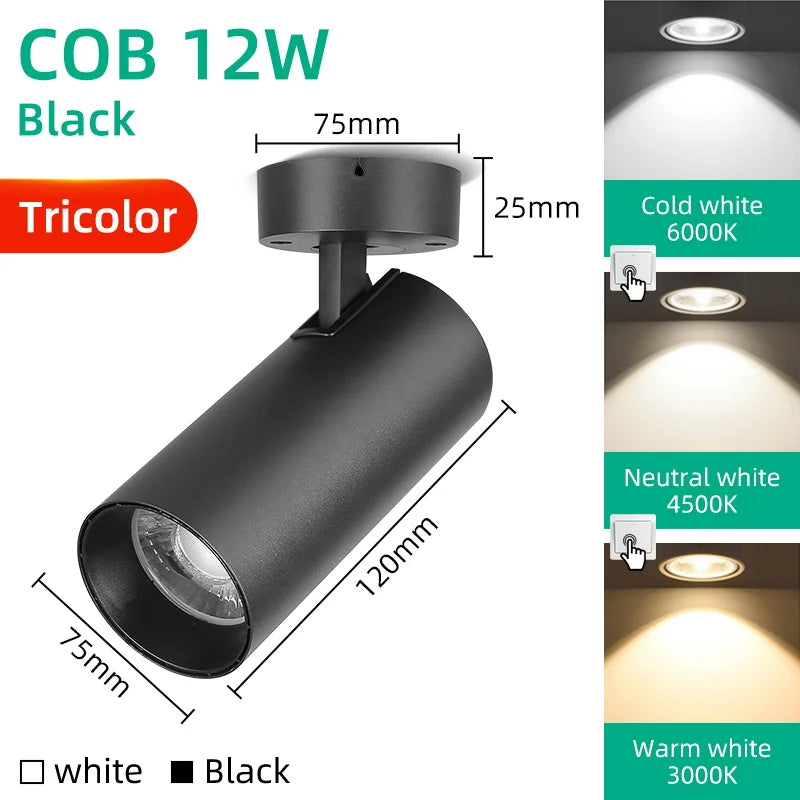 Led Down light 3 Color Ceiling Foldable  DownLight 20W 12W 7W 10W 15W Spotlight Light  for Kitchen Home Decor Surface Mounted