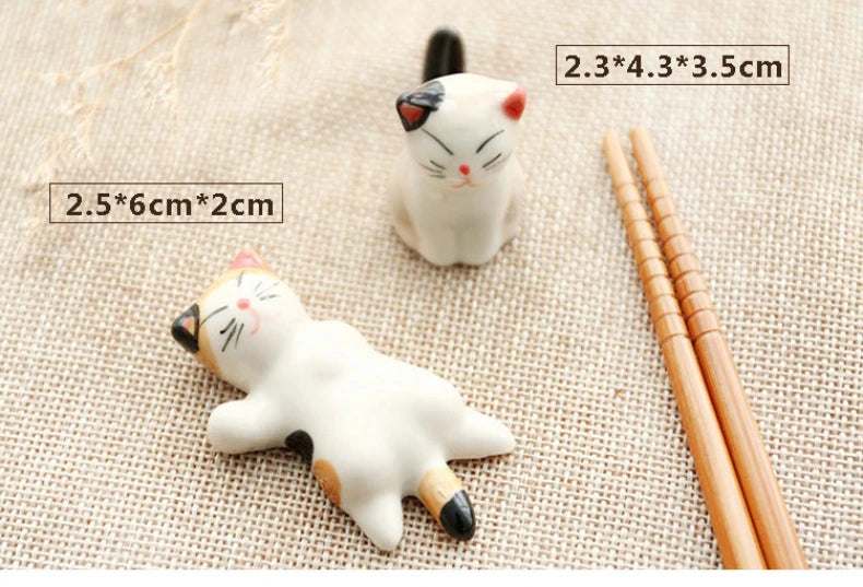 Cute Cat Ceramic Chopsticks Holder Stand Fine Design Chopstick Rack Pillow Care Rest Japanese Style Kitchen Tableware Tools New