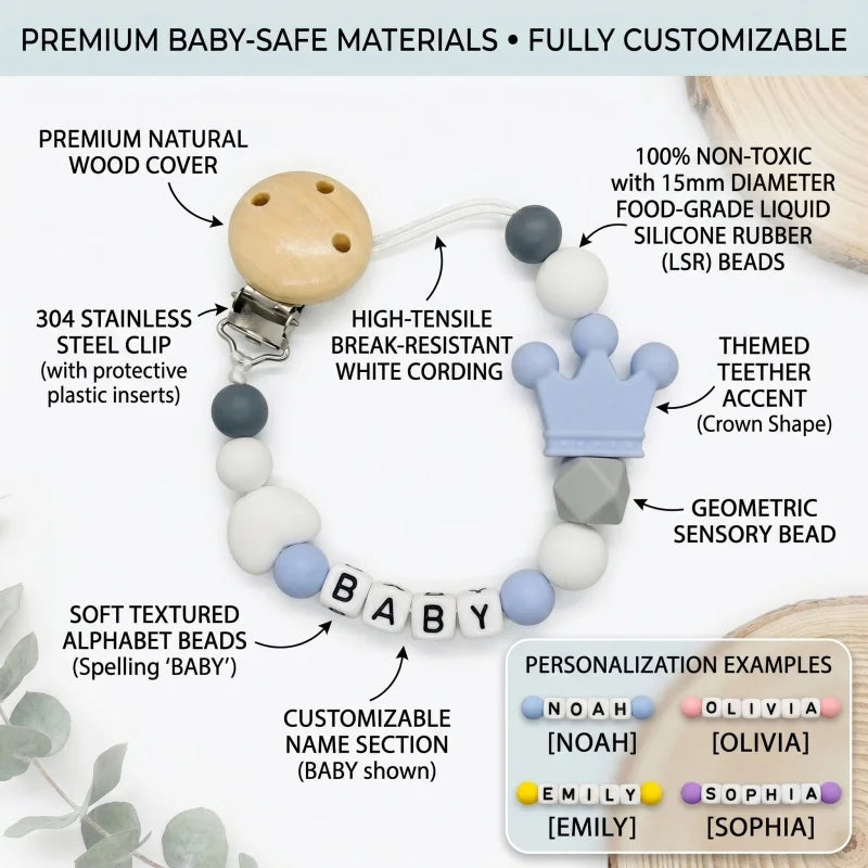 Personalized Name Pacifier Clip