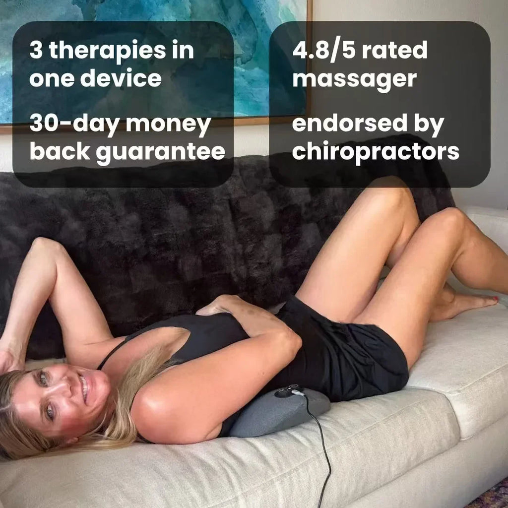 Multi-functional 3-in-1 Back Massager with Relief Bed Sleeping Shiatsu
