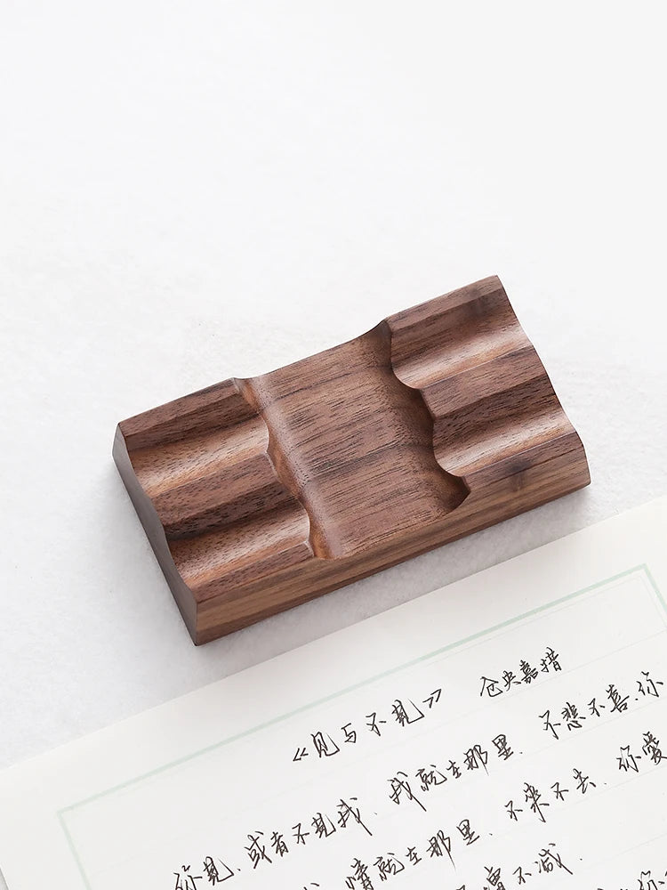Walnut Wood Pen Holder Stand Desk Organizer Office Supply for Dip Pen Fountain Pen Rest Desk Accessories Office School Supplies