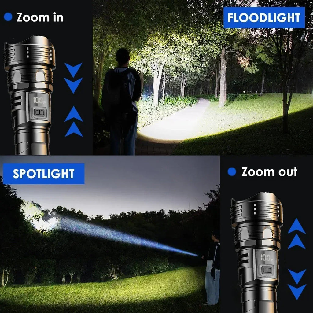 High Power LED Flashlight - USB Rechargeable 1000LM