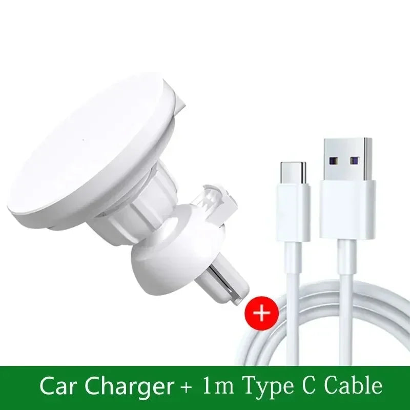 Magnetic Car Wireless Charger + Ring For iPhone 12 13 14 15 16 17 pro max mini Air Vent Car Phone Holder Stand Fast Car Charging