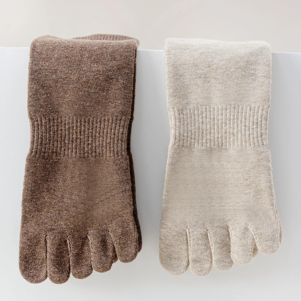 3 Pairs Five Finger Socks Men Anti-slip Sports Athletic Crew Socks Men High Quality Cotton Toe Socks Basketball Middle Tube