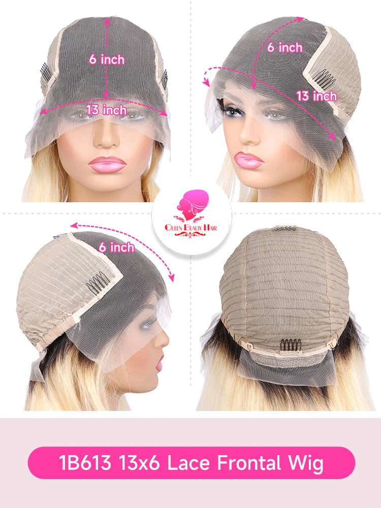 Ombre Blonde Human Hair Lace Front Wig