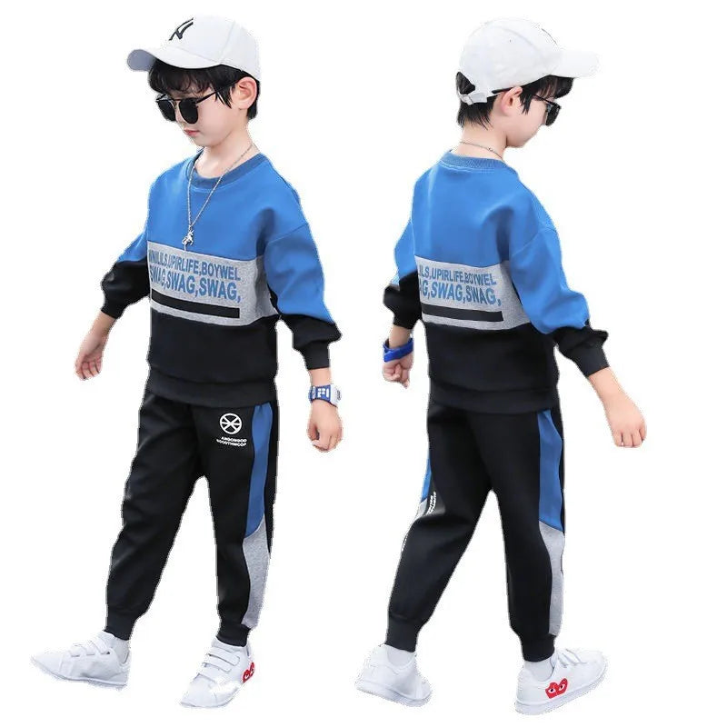 2024 Boys Clothes Set striped Sweatshirt tops + Sport Pants Tracksuits winter Autumn Kids Suit Children 5 7 8 9 10 11 12 13Year