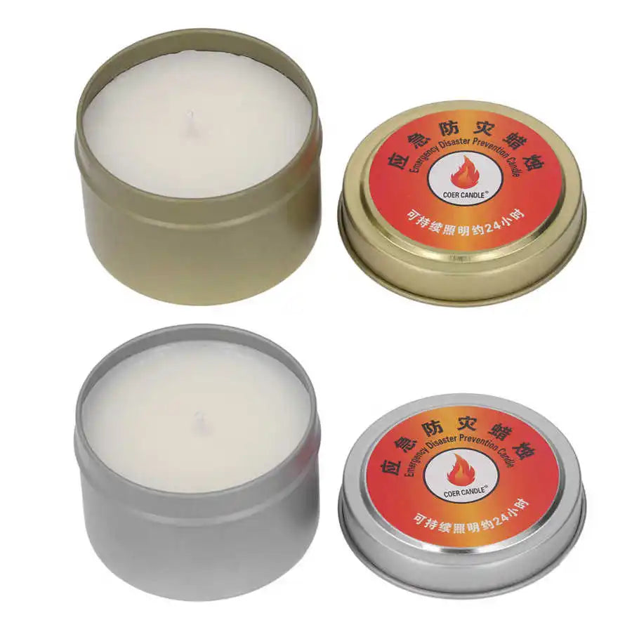 Outdoor Survival Candle 24 Hours Windproof Bright Waterproof Smokeless Camping Candle for Home Wilderness