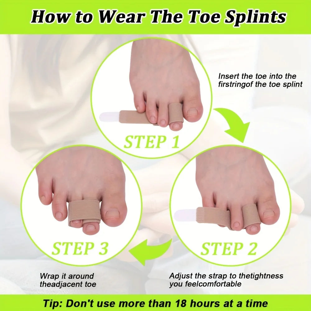 Hammer Toe Straightener Corrector, Broken Toe Wraps with Soft Padded for Women & Men Pain Relief, Big Toe Splint Protec