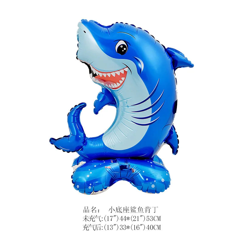 Standing Cute Animal Giraffes Seals Turtles Sharks Dolphin Bunny Foil Balloons Animal Sea Zoo Themed Birthday Party Decorations