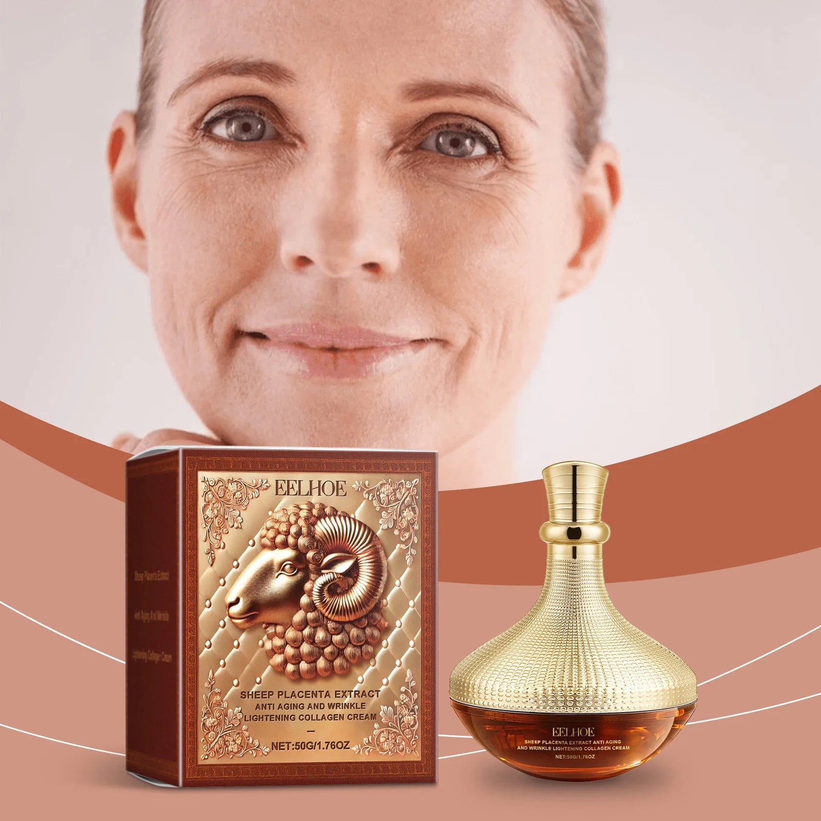 EELHOE Sheep Placenta Moisturizing Face Cream Facial Lift Skin Care Firming Soft Skin Moisture Replenishment Face Cream Skincare