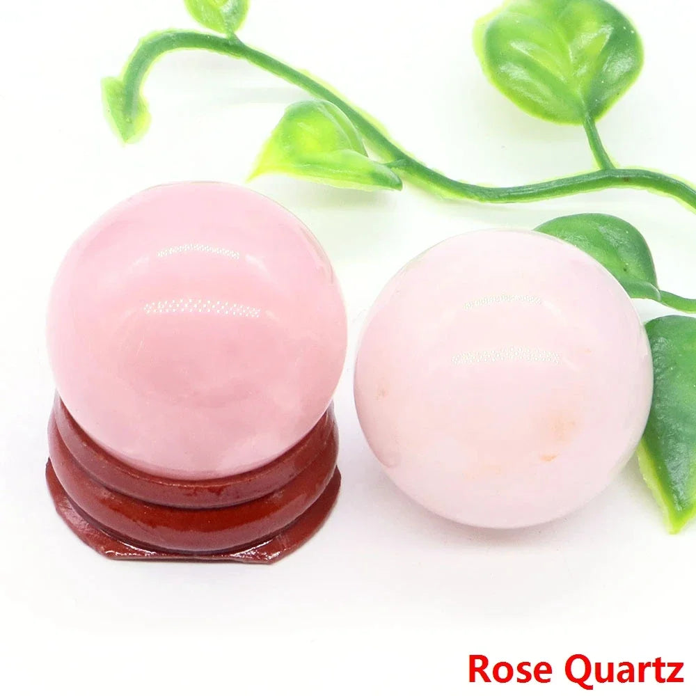 30MM Crystal Ball Natural Reiki Healing Quartz Stone Globe Energy Gemstone Fengshui Sphere Wicca Chakra Massage Home Decor Gifts