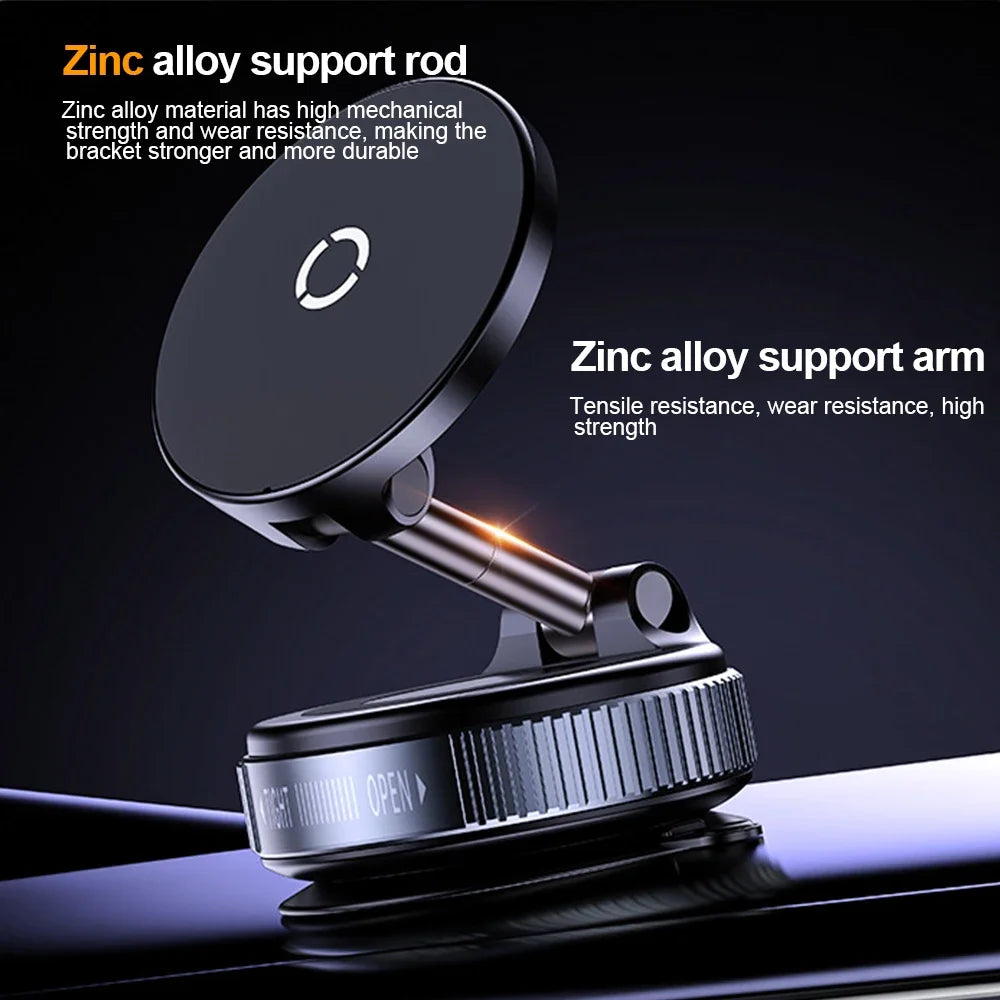 New Magnetic 15W Wireless Charger Car Phone Holder 360 Degree Rotation Foldable Suction Cup Navigation Phone Holder Bracket