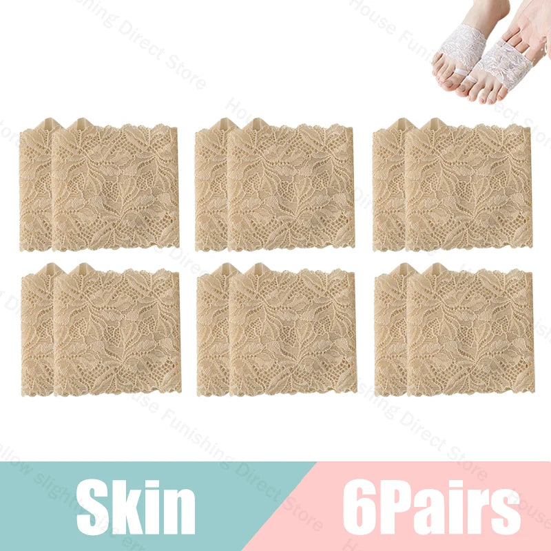 Summer Thin Lace Invisible Socks Split Toe Forefoot Socks for Women High Heel Slippers Shoes Breathable Lace Socks for Halloween